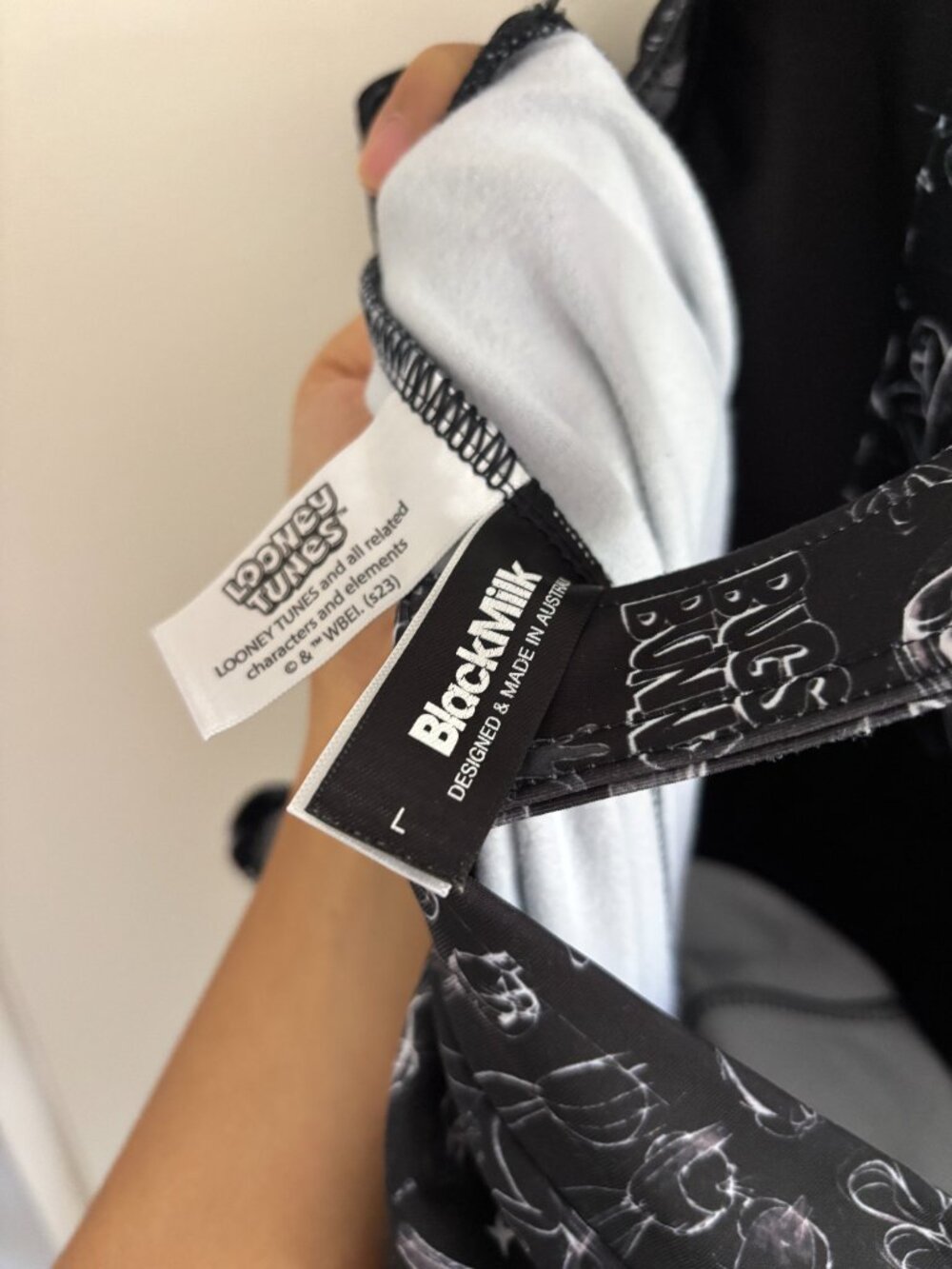 BlackMilk RARE The Makings of Bugs Bunny Black Toastie Full Length Overalls - Picture 10 of 11